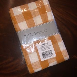 Burnt Orange Gingham Table Runner NWT